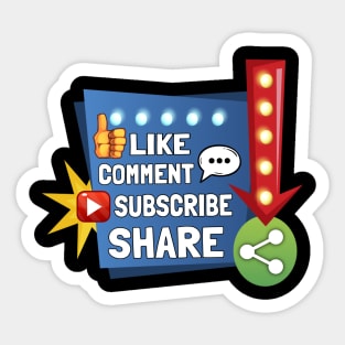 Social Media - Like, Comment, Subscribe Share! Sticker